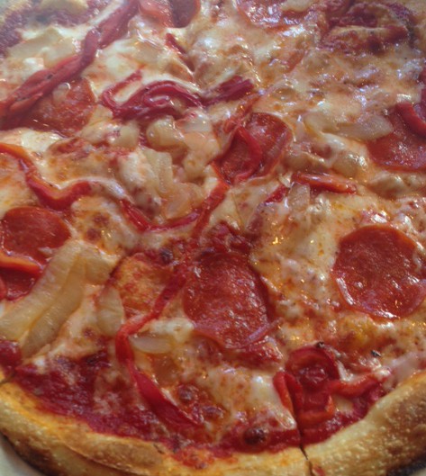 Close up of Blaze pepperoni pizza