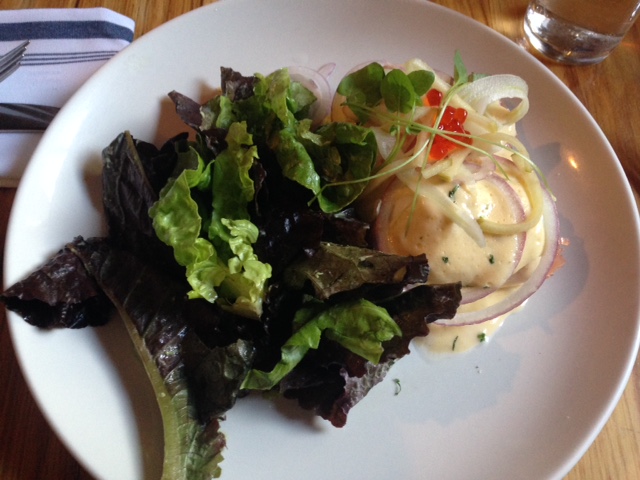 Salmon Benedict at Longman & Eagle